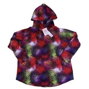 LuLaRoe Womens Hoodie Size 2XL Amber Tie Dye Leggings Material Sweatshirt 2X NWT